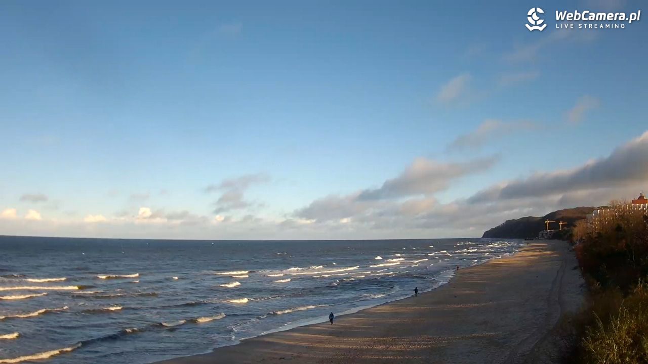 Międzyzdroje - widok na wschodnią stronę plaży - 23 listopad 2024, 09:50