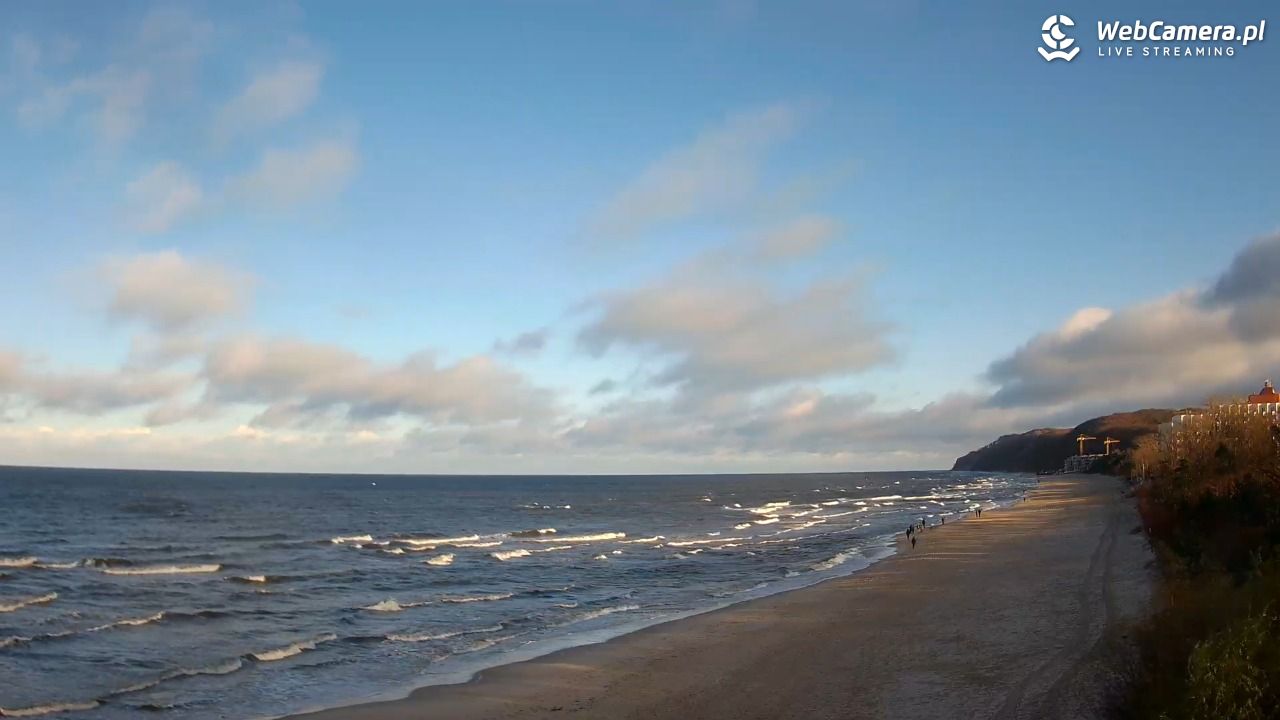 Międzyzdroje - widok na wschodnią stronę plaży - 23 listopad 2024, 09:39