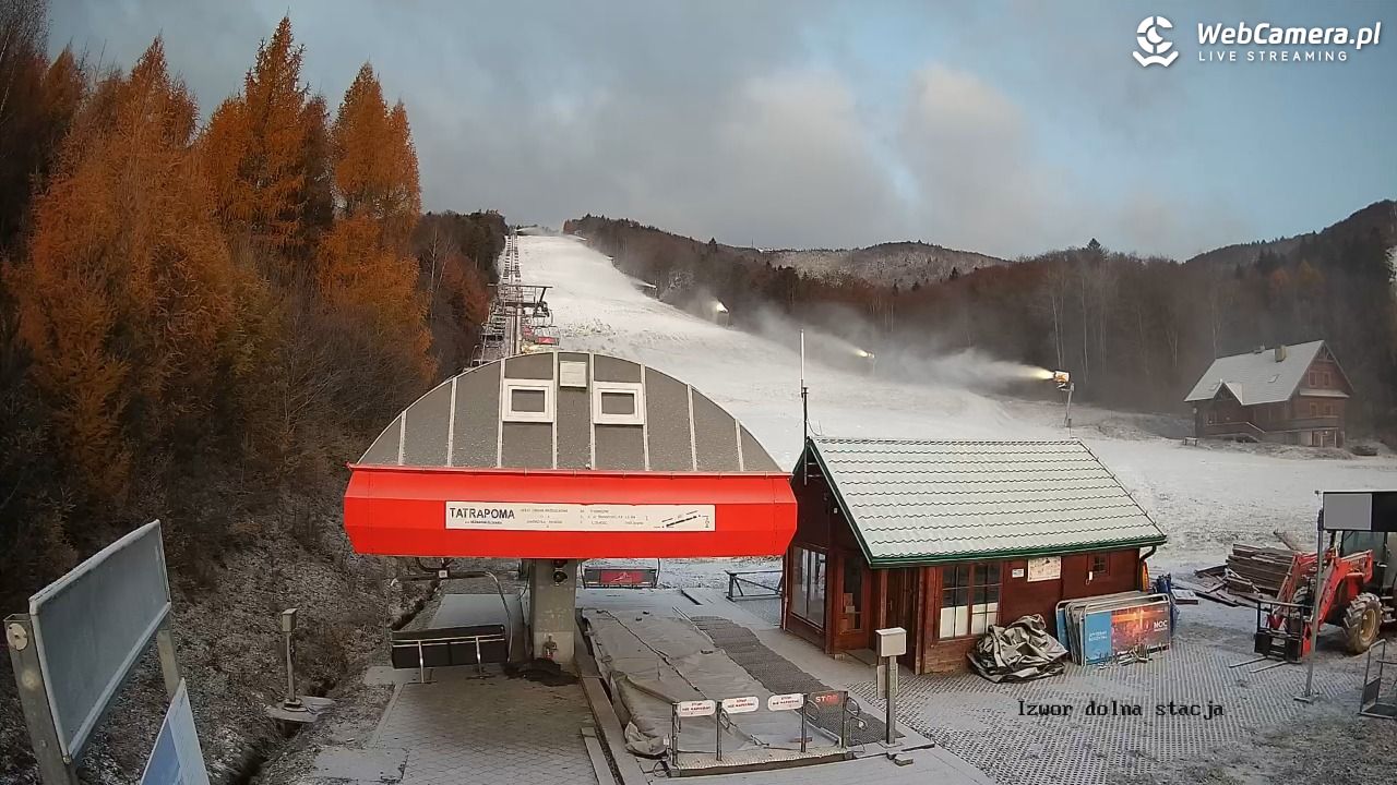 Jaworzyna Krynicka - widok na trasy nr 2 - 21 listopad 2024, 06:39