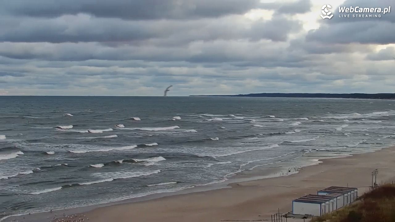 USTKA - widok z pylonu na plażę - 21 listopad 2024, 07:34