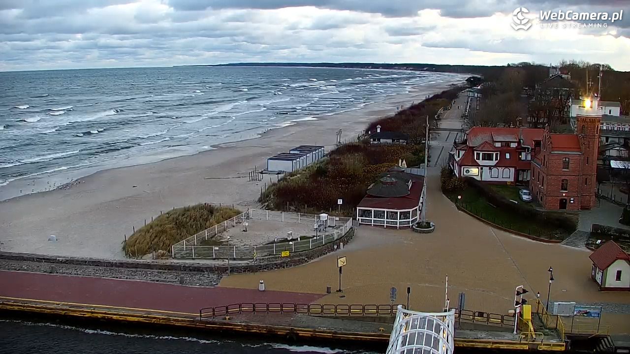 USTKA - widok z pylonu na plażę - 21 listopad 2024, 07:30