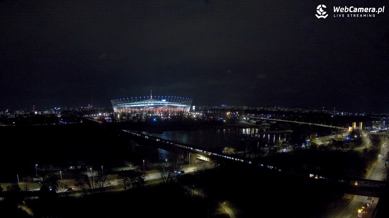 Warszawa - widok na Stadion Narodowy - 18 listopad 2024, 23:13