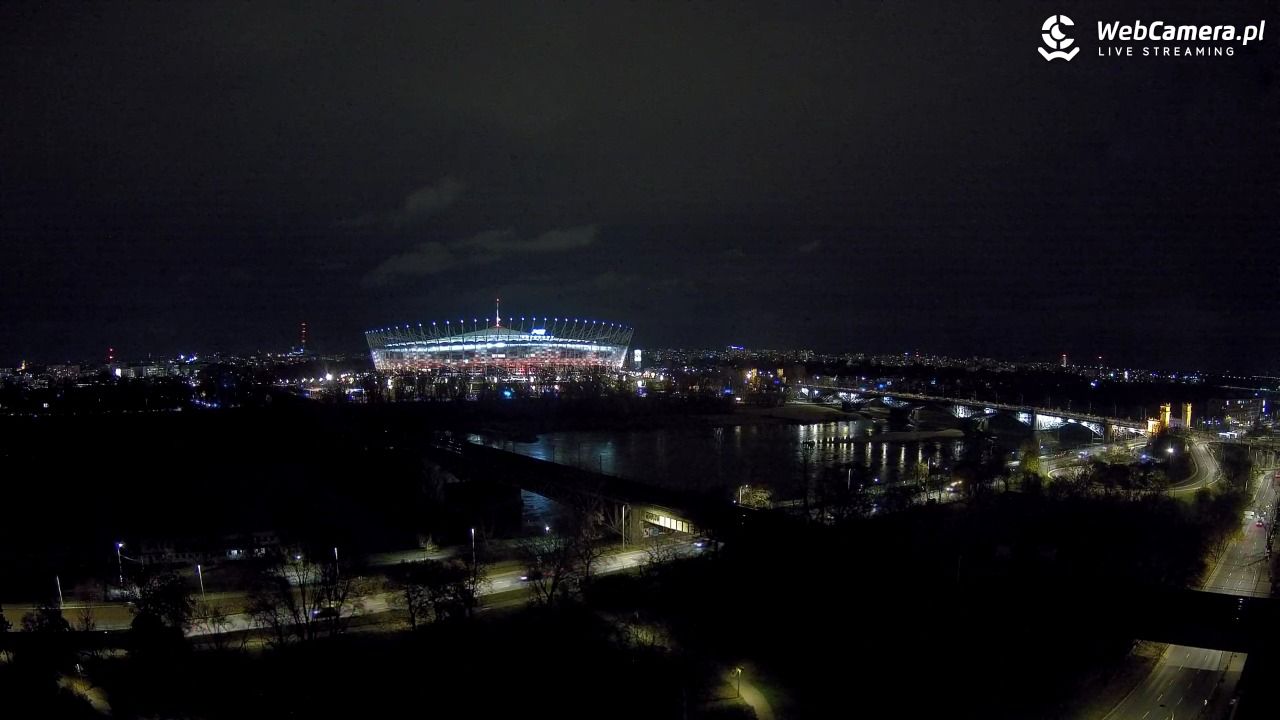 Warszawa - widok na Stadion Narodowy - 18 listopad 2024, 22:55